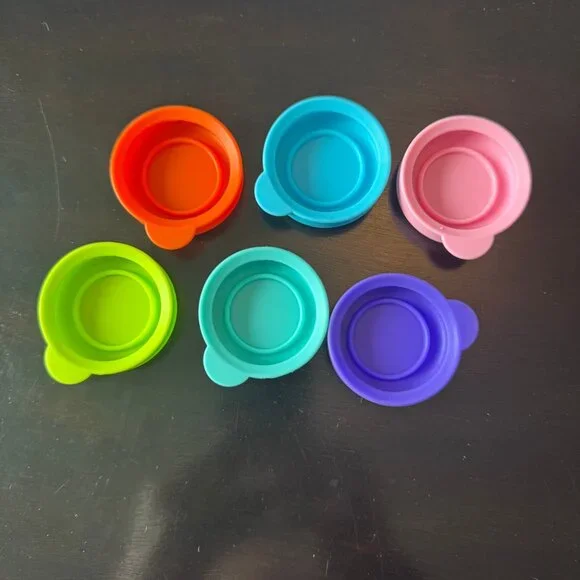 NWT - Set of 6 Silicone Milk Bottle Caps - Picture 3 of 5